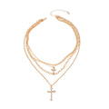 Cross Pendant Multi-Layer Necklace for Women – Clavicle Chain Design