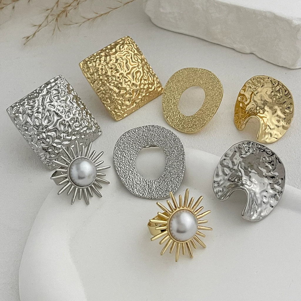 Metal Hollow Irregular Ring For Women 2025 Spring And Summer Trendy Personality Niche Design Internet Celebrity Ins Ring