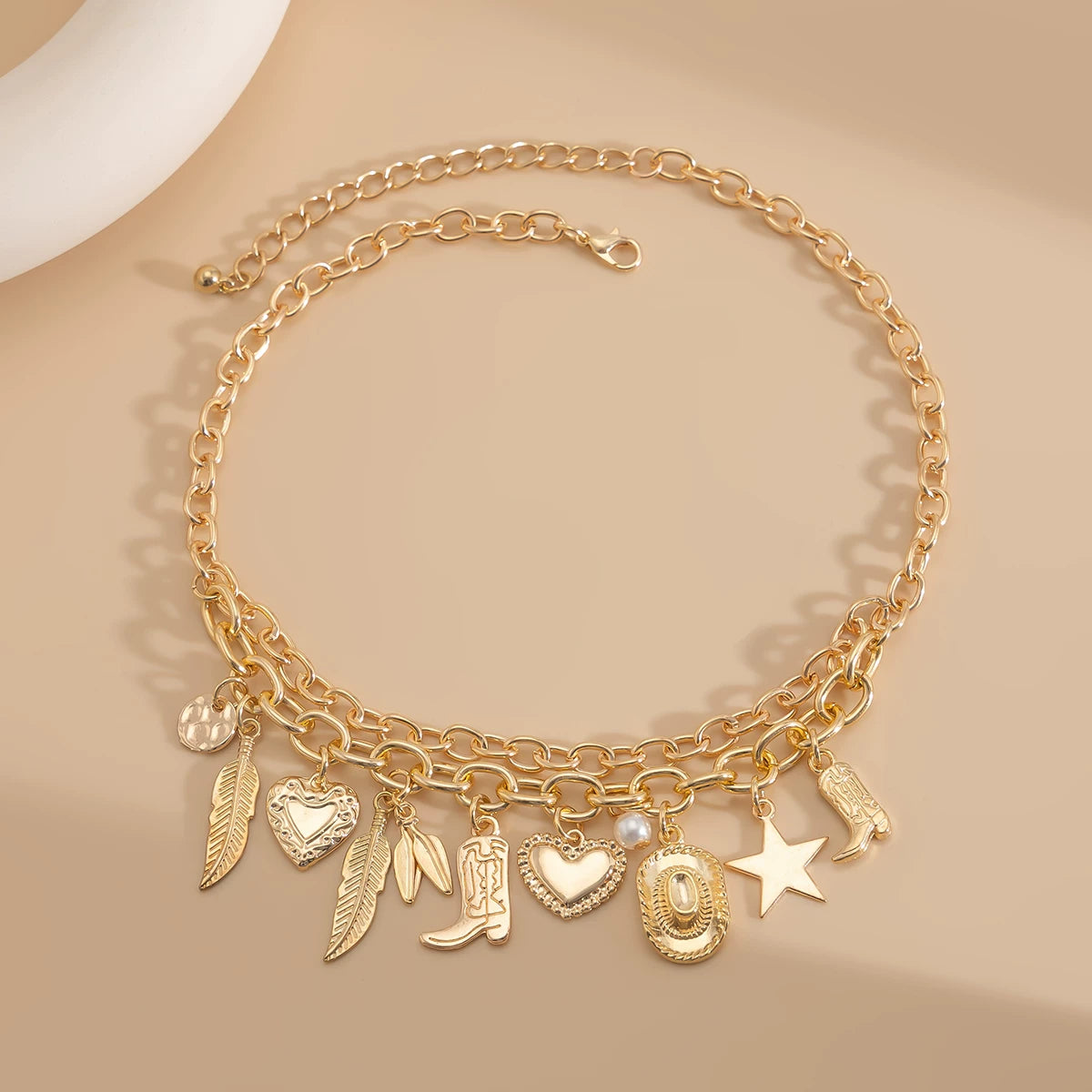 Tassel Heart Bow Cross Pendant Necklace for Women – Summer Fashion Clavicle