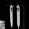 Butterfly Galaxy Tassel Earrings for Women – Silver Needle Long Drop Earrings, Lightweight Fashion Jewelry