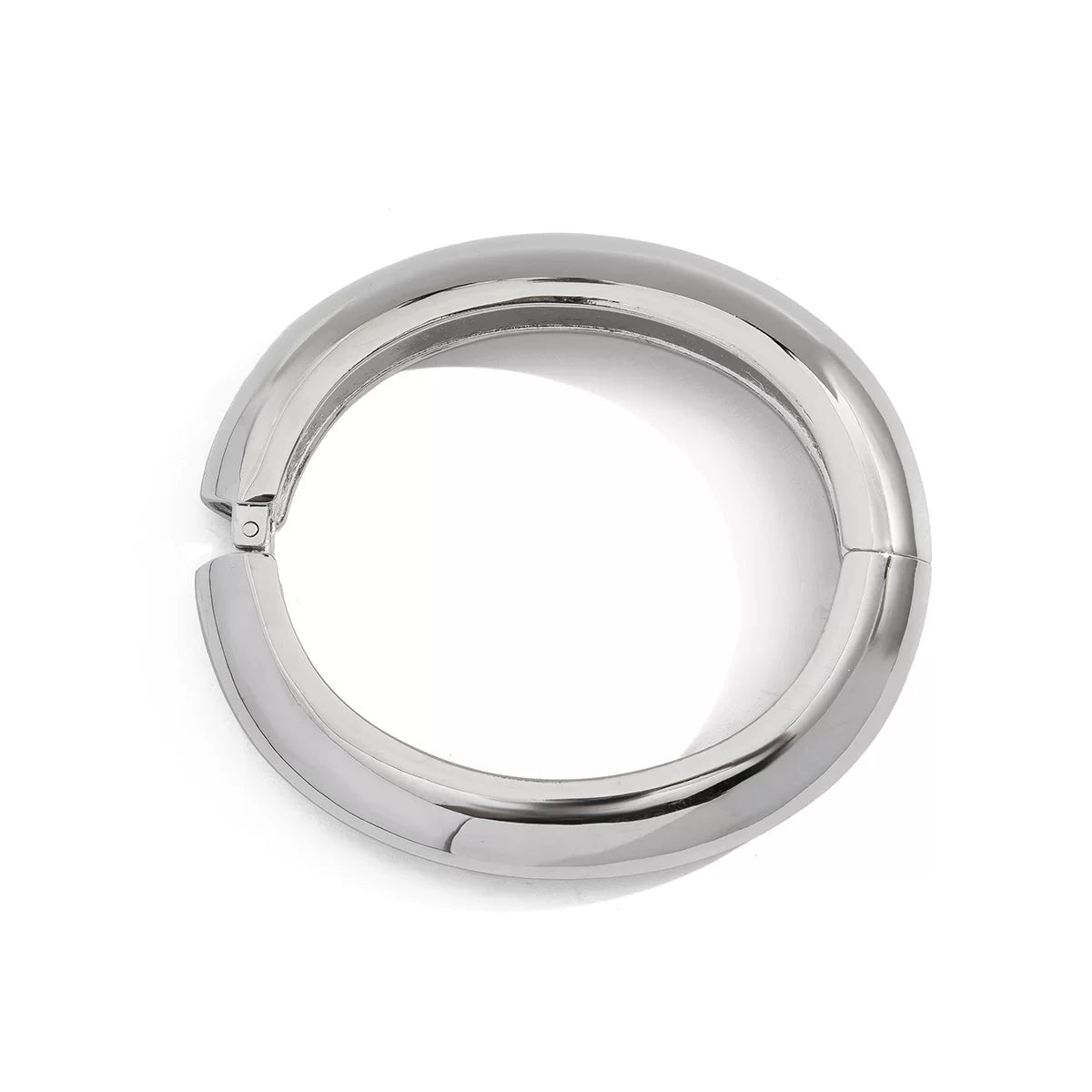 Metal Oval Curved Bracelet for Women – 2025 Trendy Niche Design Statement Fashion Hand Jewelry