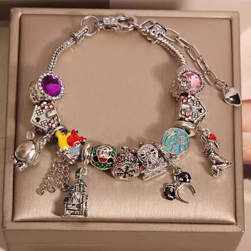 French-Style Multi-Element Fairy Tale Charm Bracelet for Women – Dream-Inspired Retro Fashion Jewelry