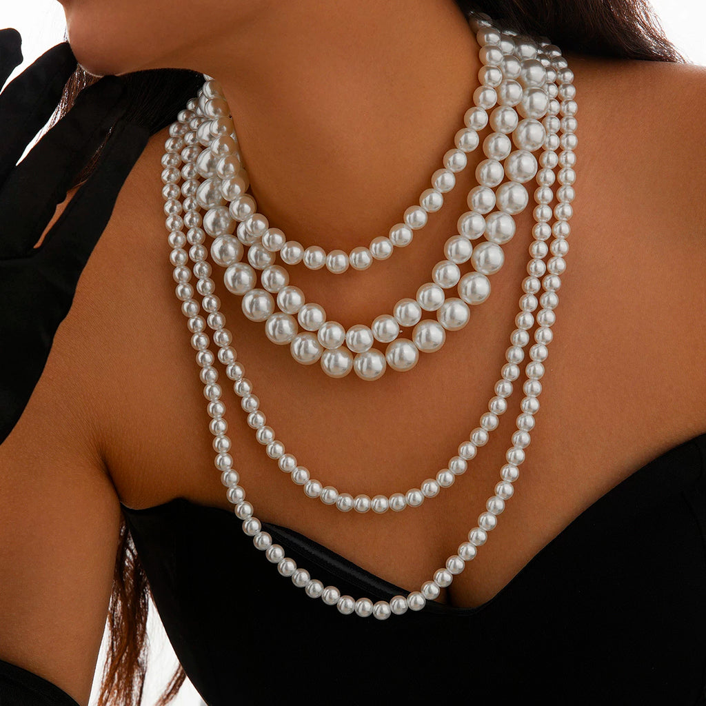 Multi-Layer Imitation Pearl Necklace for Women – Clavicle Chain Design