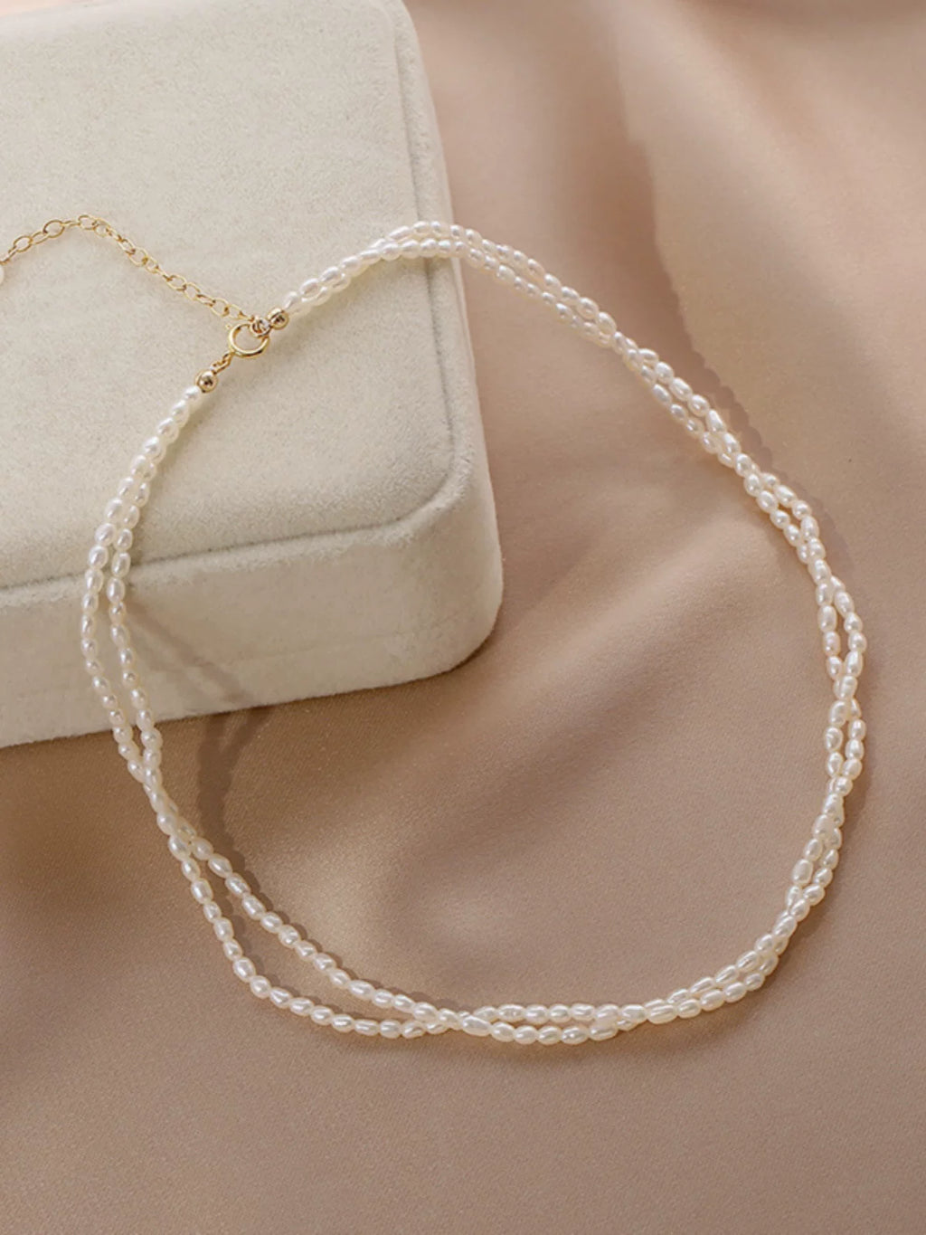 Freshwater Pearl Multi-Layer Tassel Clavicle Necklace for Women – Short Layered Pearl Necklace