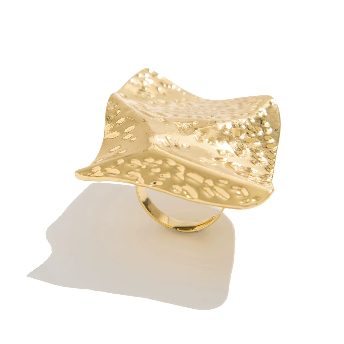 Geometric Square Round Women'S Flower Ring 2025 Spring Fashion Hip-Hop Niche Design Internet Celebrity Travel Photography Style Ring