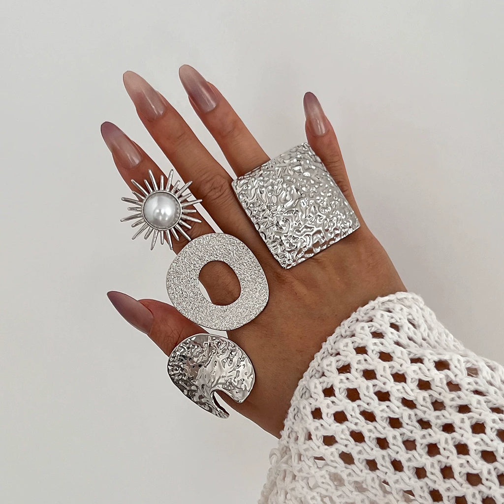 Metal Hollow Irregular Ring For Women 2025 Spring And Summer Trendy Personality Niche Design Internet Celebrity Ins Ring