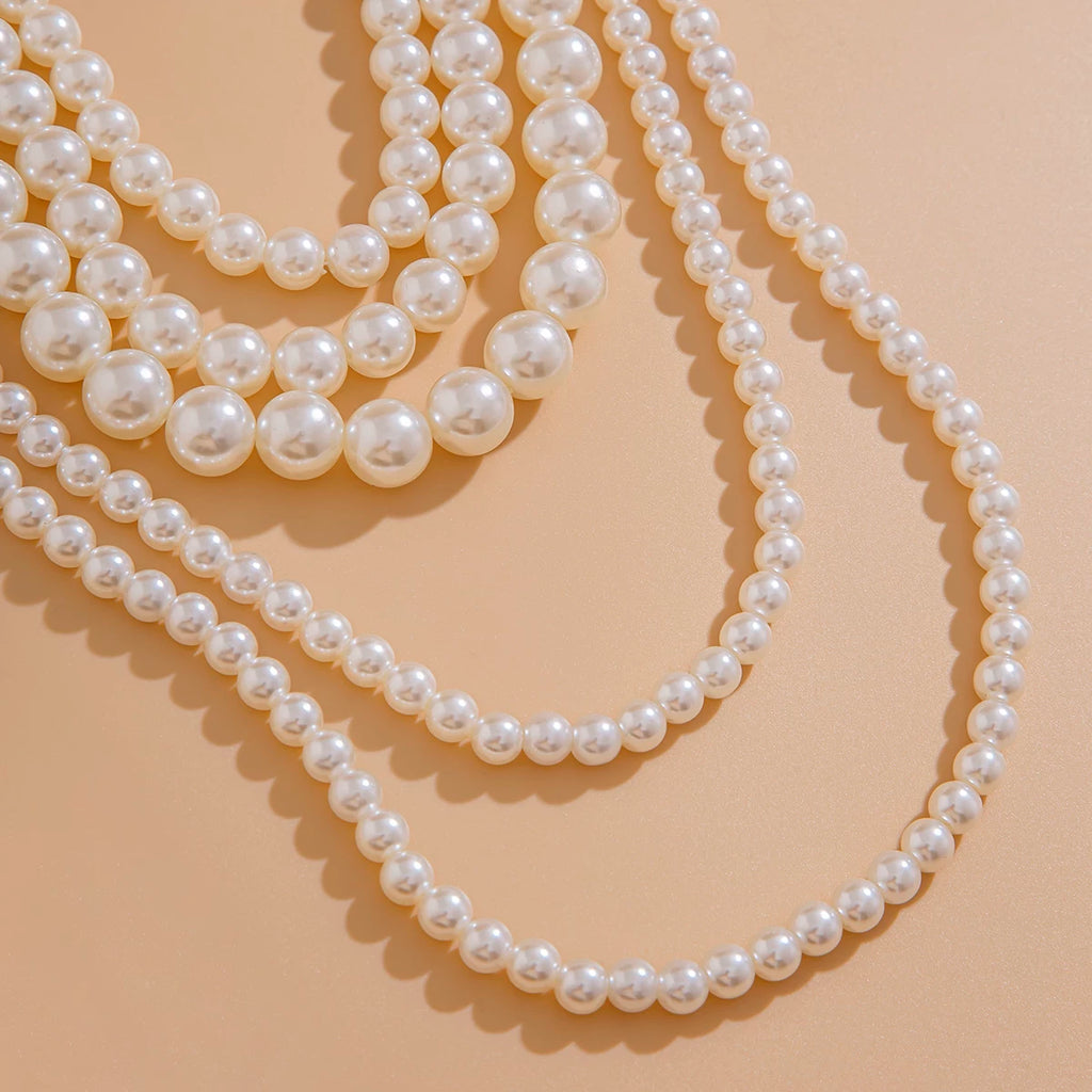 Multi-Layer Imitation Pearl Necklace for Women – Clavicle Chain Design