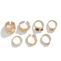 7-Piece Diamond-Set Irregular Ring Set European And American Autumn Fashion Personality Niche Design Internet Celebrity Ring Set