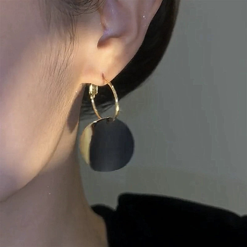 S925 Silver Needle Long Disc Earrings for Women – Minimalist Statement Drop Earrings, Lightweight Fashion Jewelry