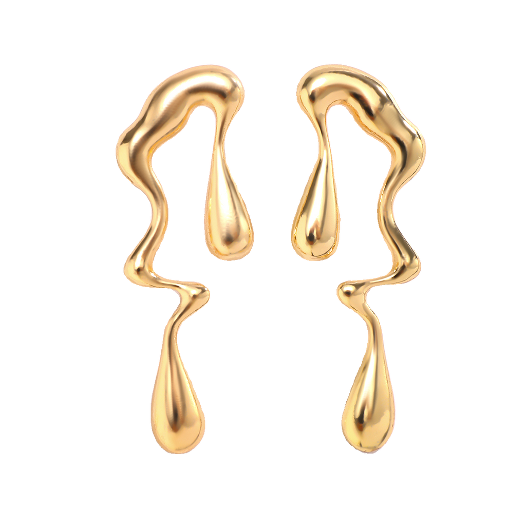 Irregular Geometric Water Drop Earrings for Women – European & American Autumn Trendy Niche Design Fashion Jewelry