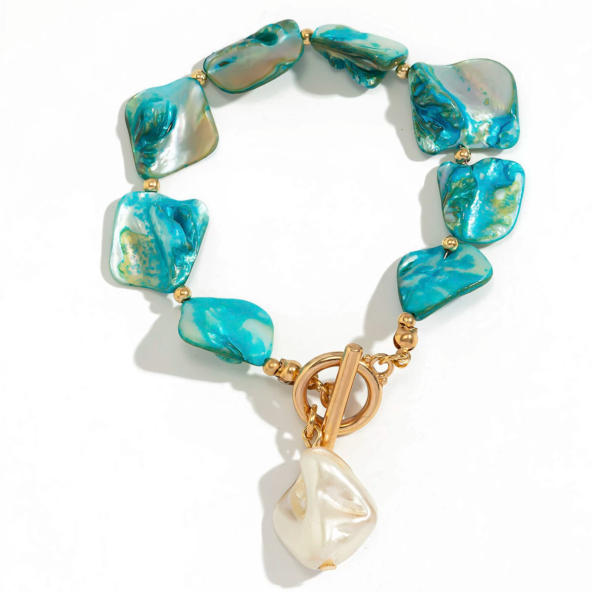 Irregular Shell OT Buckle Hand Necklace for Women – 2025 Summer Seaside Vacation Trendy Jewelry Travel Accessories