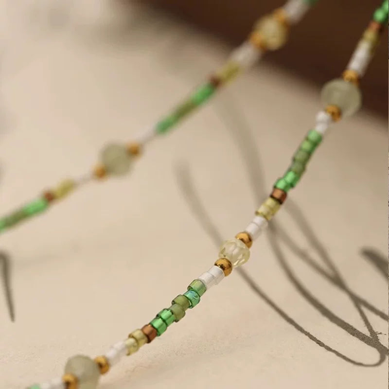 Colorful Zircon Beaded Necklace for Women – Minimalist Clavicle Chain Fashion Necklace