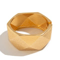 Geometric Textured Open Cuff Bracelet for Women – European & American Style Minimalist Alloy Fashion Hand Jewelry
