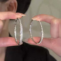 Large Circle Hoop Earrings for Women – S925 Silver Needle Round Korean Style Earrings