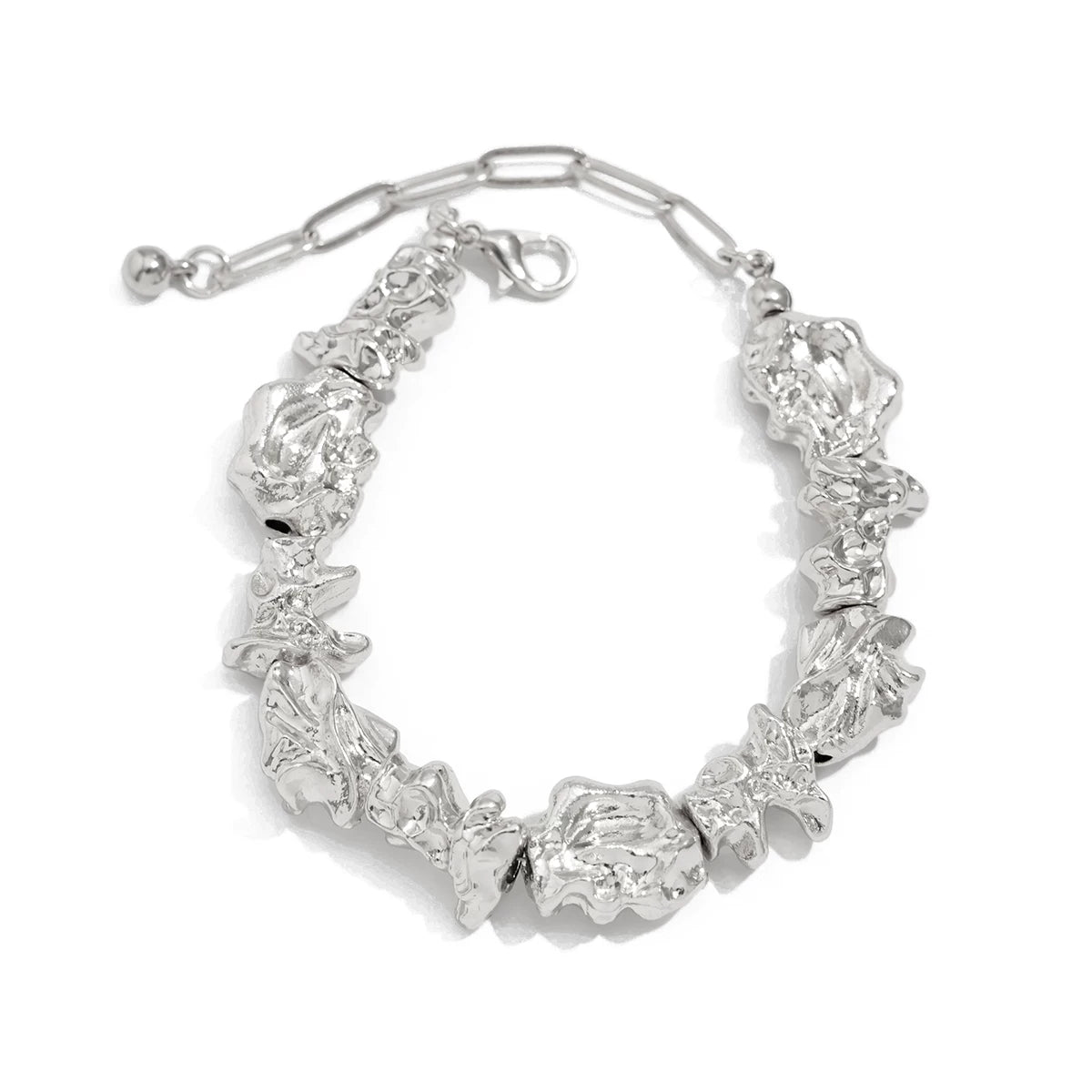 Irregular Geometric Pleated Jewelry Set for Women – Earrings, Bracelet & Necklace