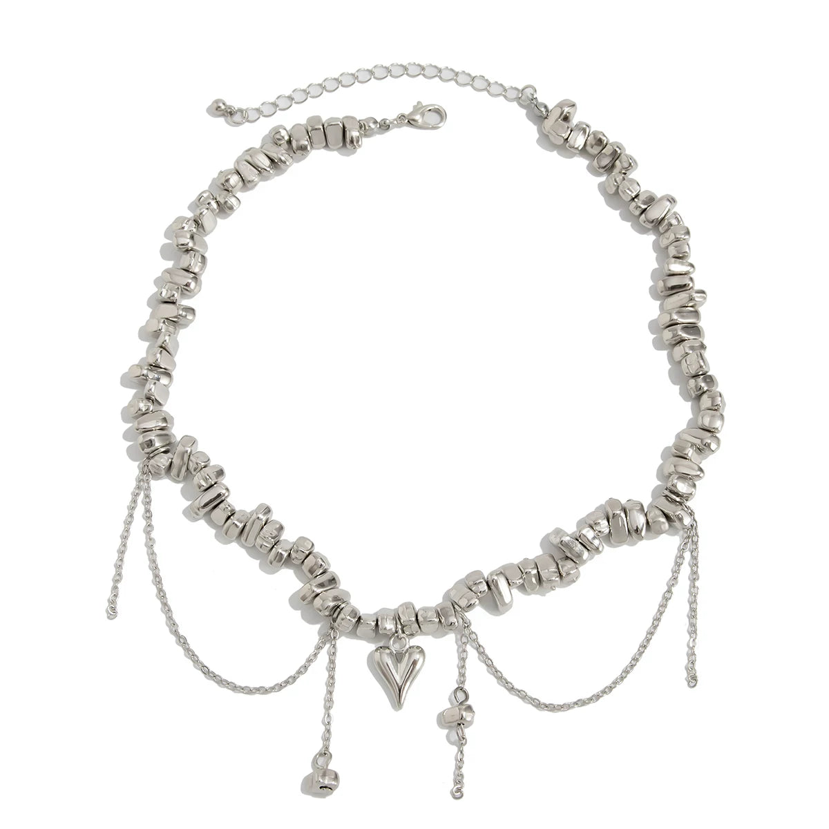 Tassel Chain Peach Heart Imitation Pearl Necklace for Women – Clavicle Chain Design