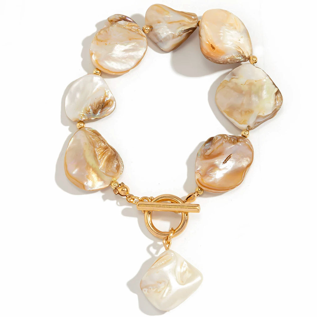 Irregular Shell OT Buckle Hand Necklace for Women – 2025 Summer Seaside Vacation Trendy Jewelry Travel Accessories