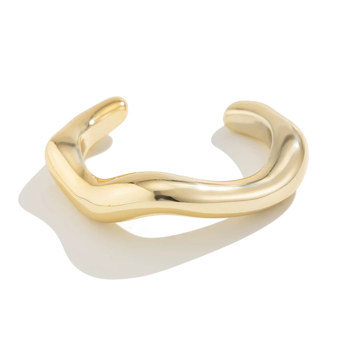 Open CCB Irregular Curved Bracelet for Women – 2025 Summer Trendy Influencer-Inspired Fashion Hand Jewelry