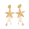 Tassel Conch & Starfish Earrings for Women – 2025 Summer Trendy Seaside Beach Vacation Fashion Jewelry