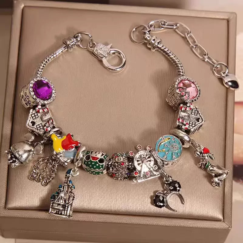 French-Style Multi-Element Fairy Tale Charm Bracelet for Women – Dream-Inspired Retro Fashion Jewelry
