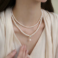 Natural Pearl Rice Bead Double Layer Necklace for Women – Vintage Style Clavicle Chain