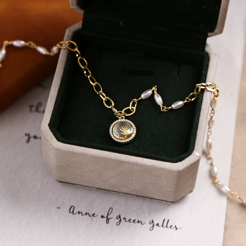 British [Designer] Catia Seli Cat'S Eye Necklace For Women Can Reach Luxury Niche French Retro Style Hong Kong Style