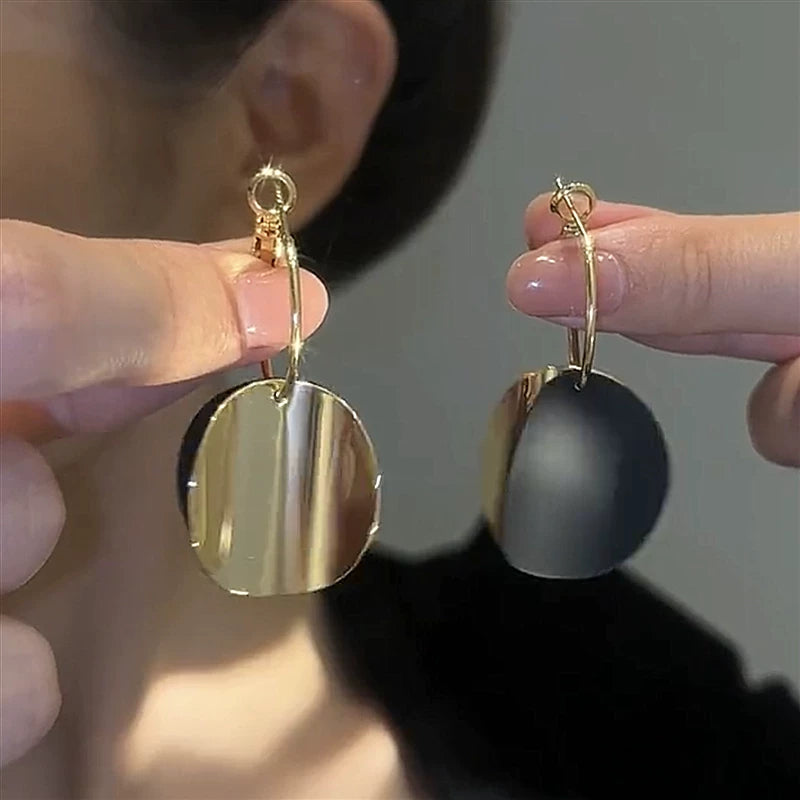 S925 Silver Needle Long Disc Earrings for Women – Minimalist Statement Drop Earrings, Lightweight Fashion Jewelry