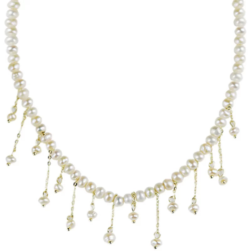 Natural Pearl Tassel Necklace for Women – Minimalist Clavicle Chain Fashion Necklace