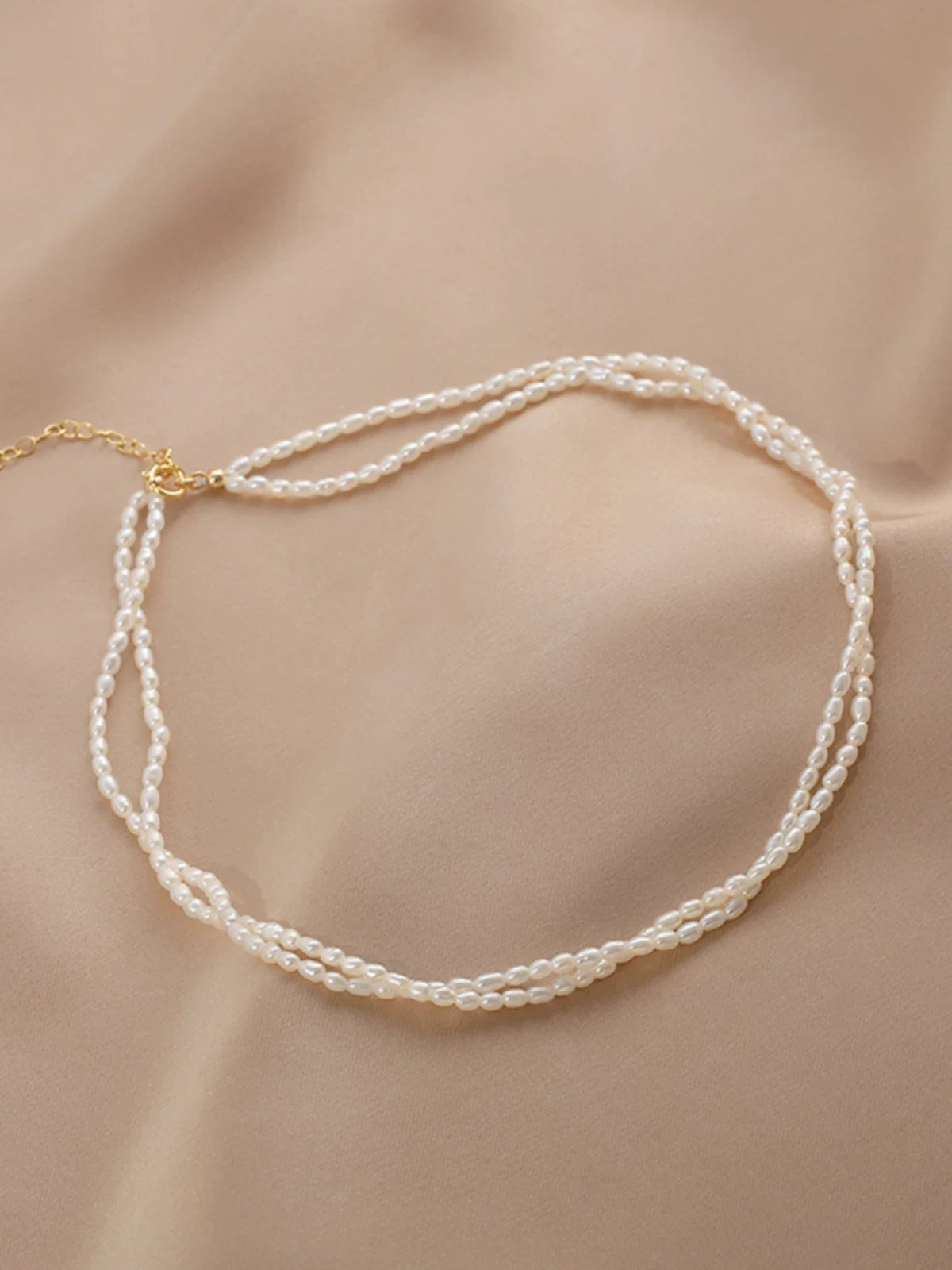 Freshwater Pearl Multi-Layer Tassel Clavicle Necklace for Women – Short Layered Pearl Necklace