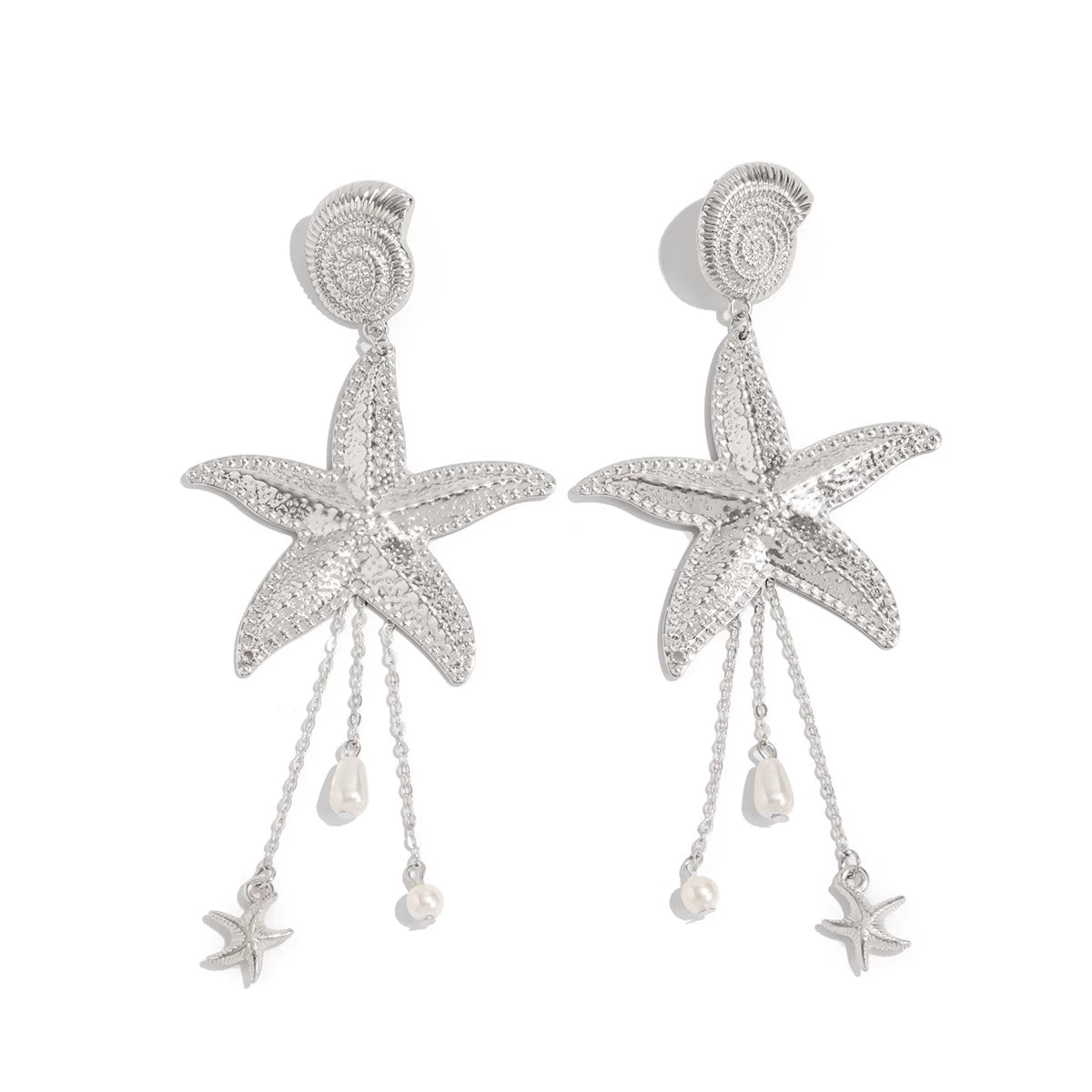 Tassel Conch & Starfish Earrings for Women – 2025 Summer Trendy Seaside Beach Vacation Fashion Jewelry