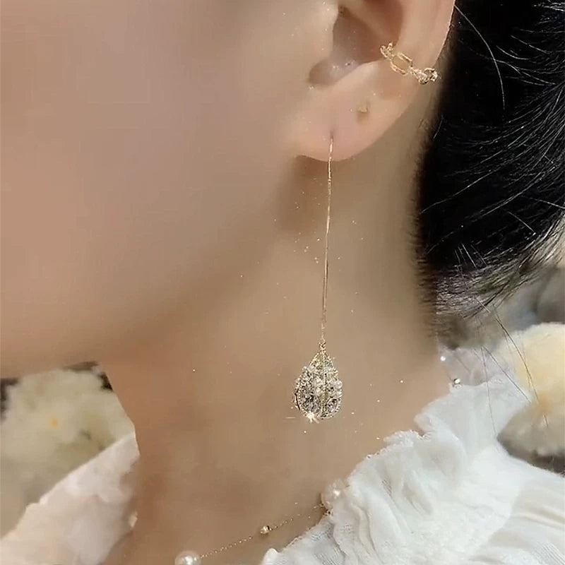 Baroque Rice Pearl Tassel Earrings for Women – Long Ear Hook Earrings, Japanese Korean Style Fashion Jewelry