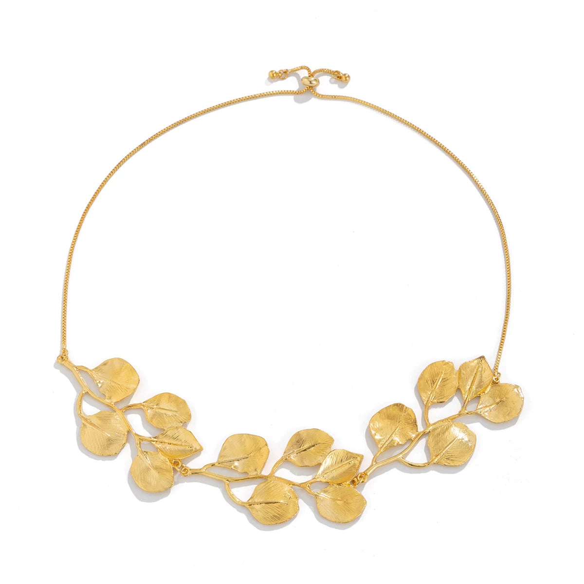 Metal Leaf Splicing Jewelry Set for Women – Choker, Earrings & Necklace