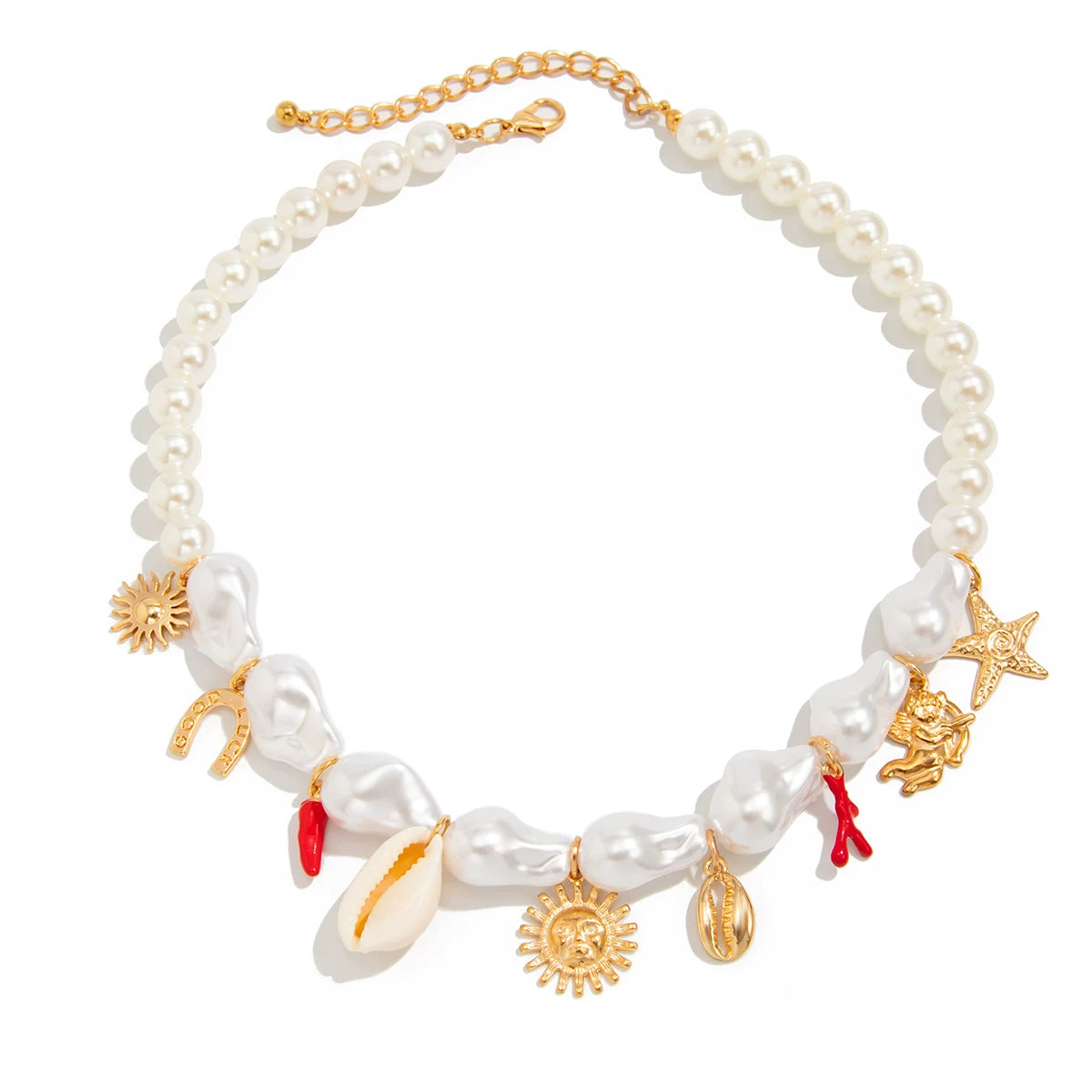 Bow Ceramic Shell Imitation Pearl Necklace for Women – Clavicle Chain Design