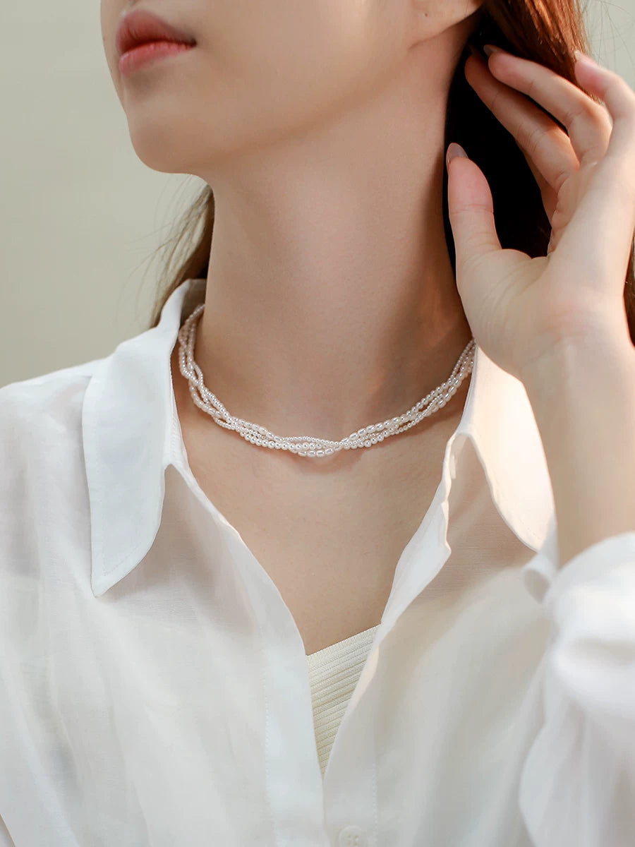Multi-Layer Pearl Necklace for Women – Layered Clavicle Chain Fashion Necklace