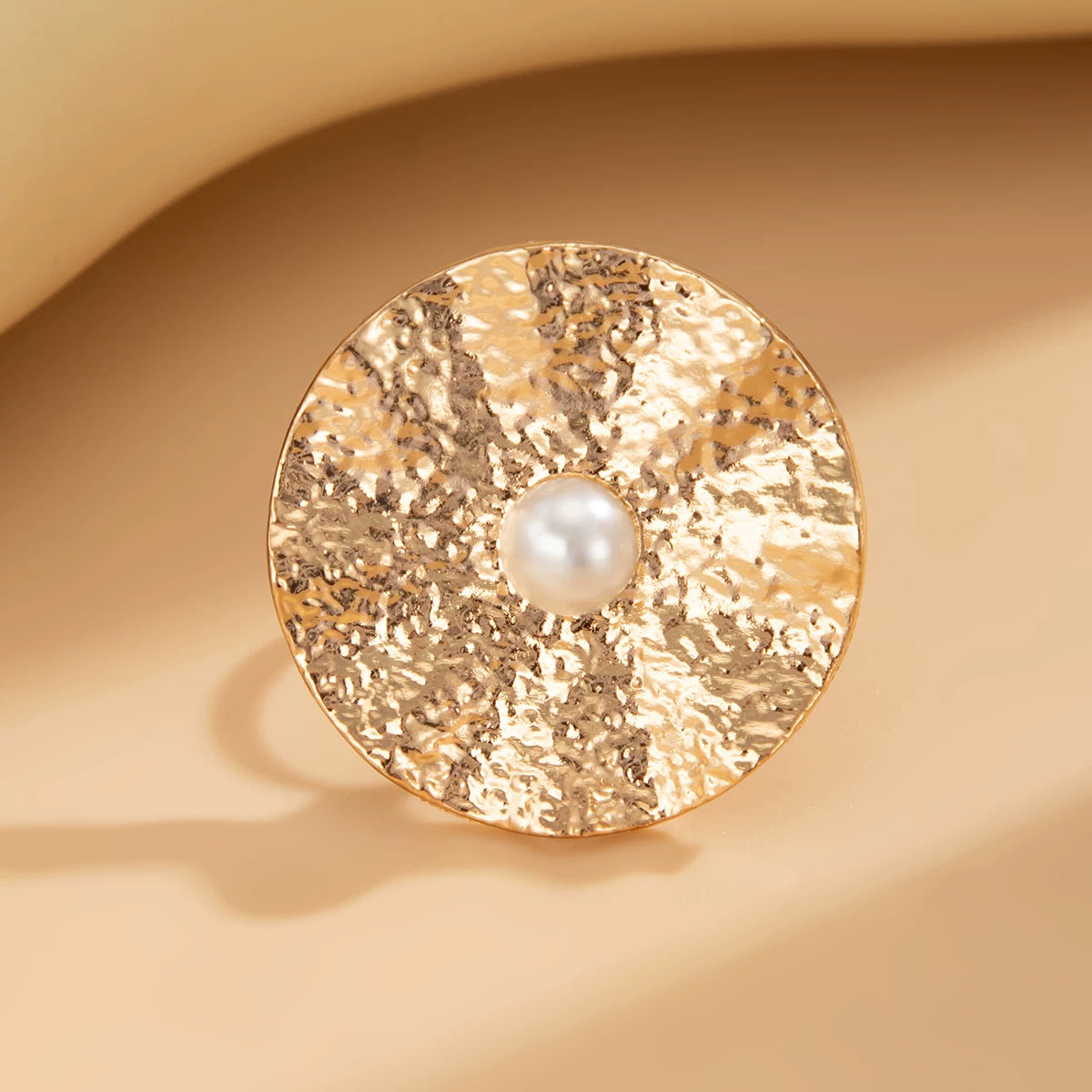 Geometric Shape Imitation Pearl Flower Ring For Women 2025 Spring Fashion Fashion Niche Creative Stage Matching Jewelry