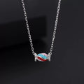 Sterling Silver Rainbow Candy Pendant Necklace for Women – Minimalist Clavicle Chain
