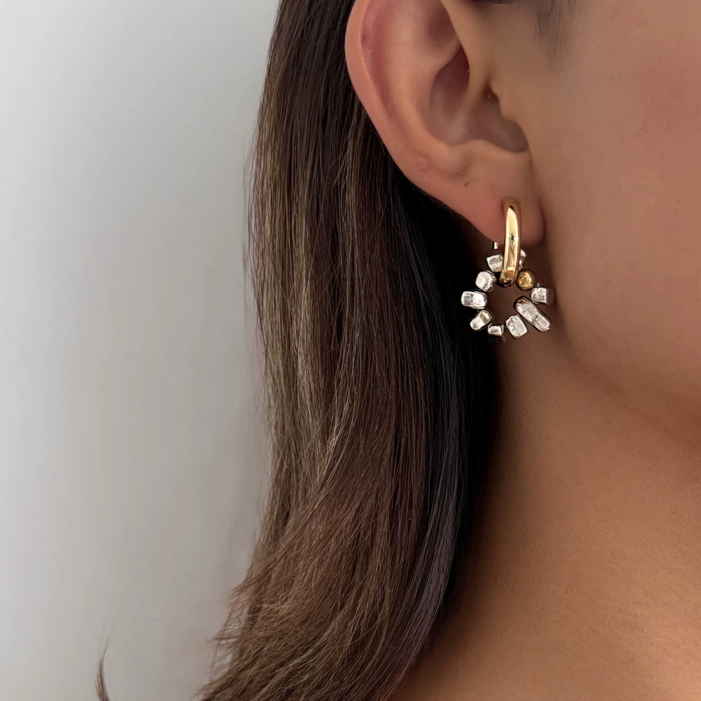 Asymmetrical CCB Peach Heart Mixed Color Earrings for Women – 2025 Summer Trendy Influencer-Inspired Fashion Ear Jewelry