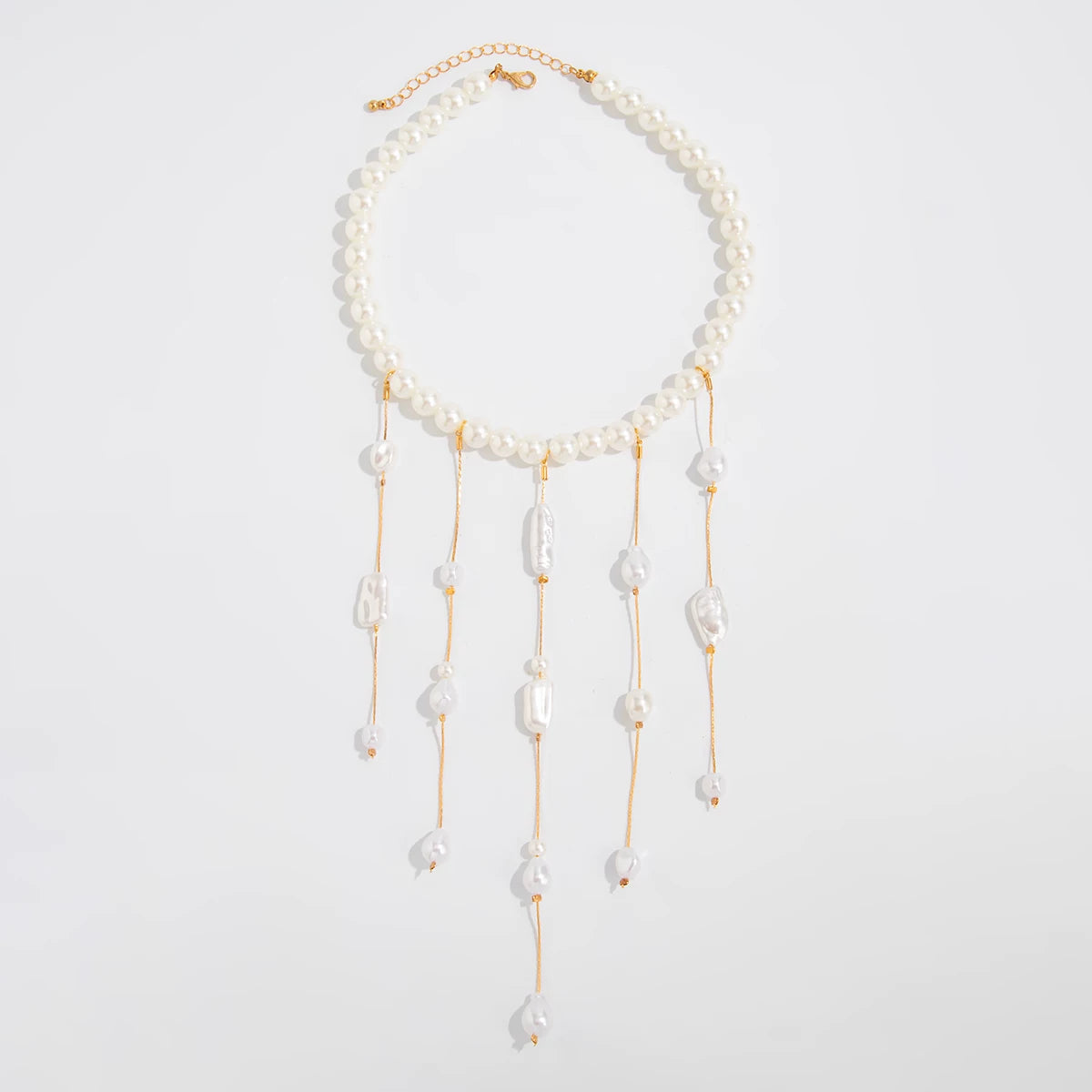 Imitation Pearl Chain Tassel Necklace for Women – Clavicle Chain Design