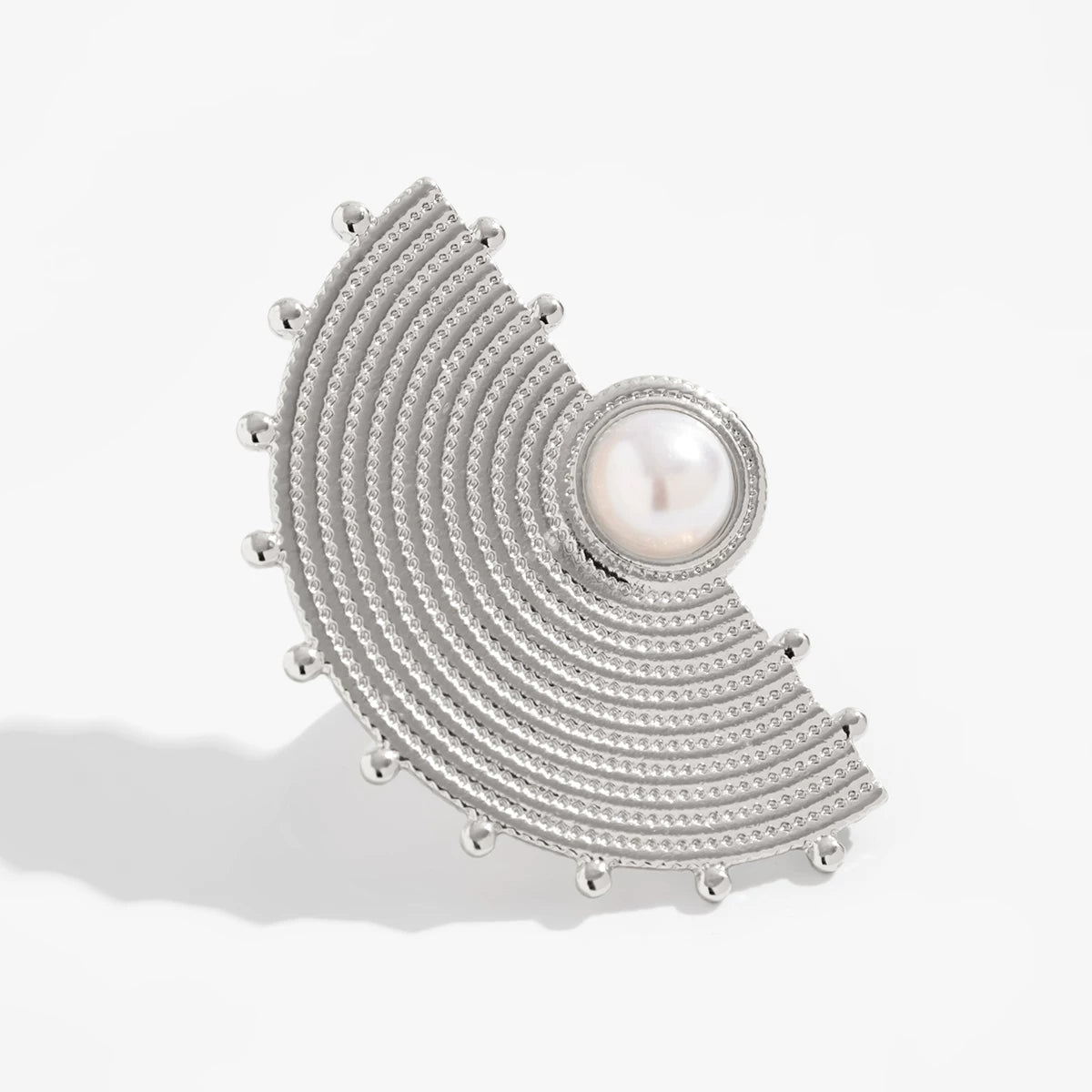 Fan Feather Shape Ring For Women 2025 Spring Trendy Fashion Niche Design Creative Photo Matching Ring