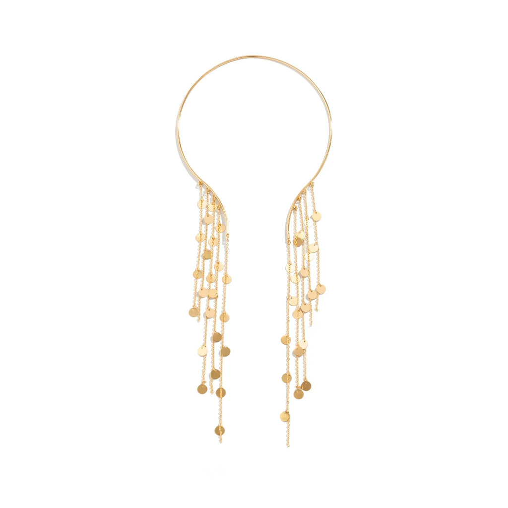 Tassel Crystal Star Metal Necklace for Women – Clavicle Chain Design