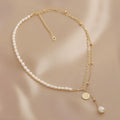 Antique Natural Freshwater Pearl Necklace For Women Niche Design Double Layer Stacked Tassel Neck Chain Clavicle Chain