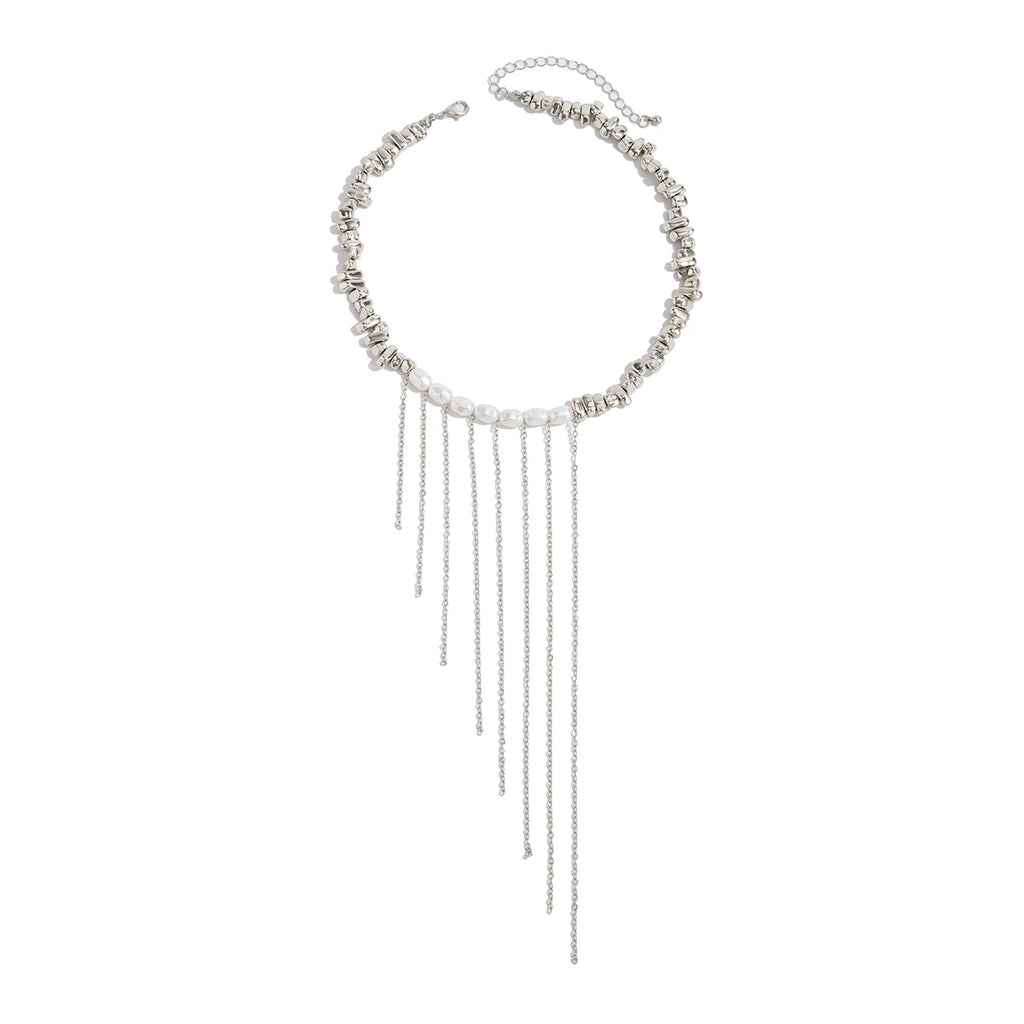 Imitation Pearl Chain Tassel Necklace for Women – Clavicle Chain Design