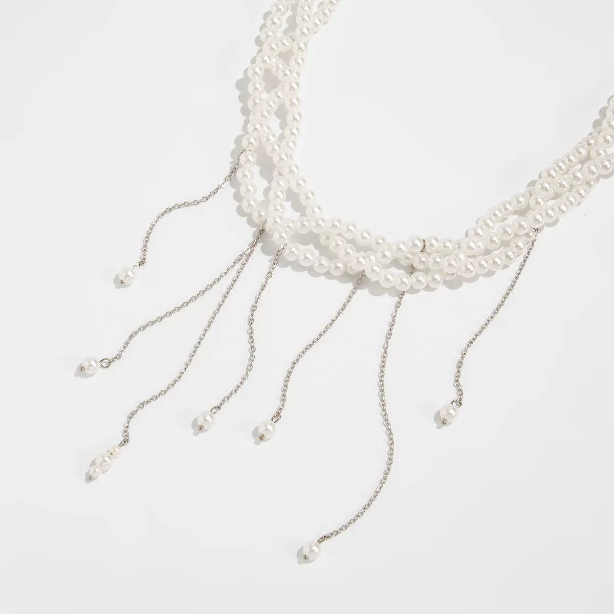 Tassel Chain Braided Imitation Pearl Necklace for Women – Clavicle Chain Design