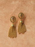 Medieval Antique Tassel Ear Clip Earrings for Women – Iris-Inspired Niche Design, Non-Pierced Vintage Fashion Jewelry