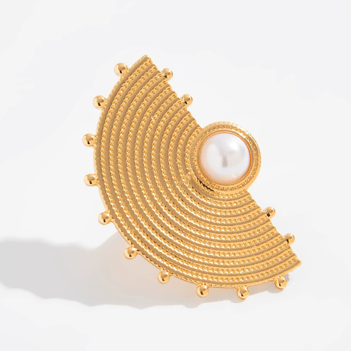 Fan Feather Shape Ring For Women 2025 Spring Trendy Fashion Niche Design Creative Photo Matching Ring