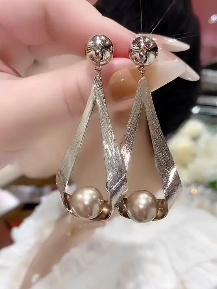 Clearance French-Style Pearl Look Sparkling Earrings for Women – Elegant Fashion Jewelry Accessories