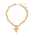 Cross Pendant CCB Necklace for Women – Clavicle Chain Design