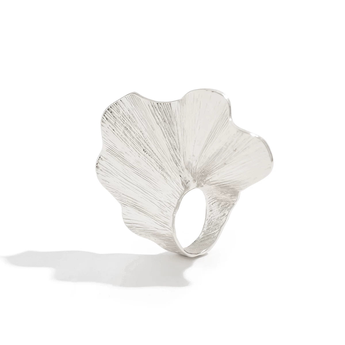 Metal Irregular Fan-Shaped Ring For Women 2025 Spring Trendy Fashion Personality Niche Design Index Finger Ring