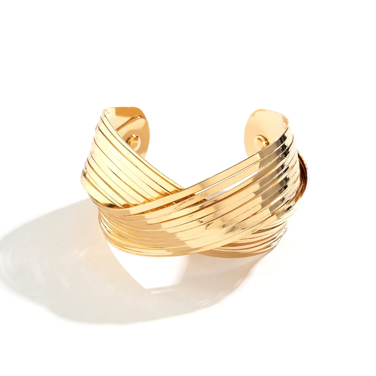 Striped Figure Eight Open Cuff Bracelet for Women – European & American Spring Summer Trendy Niche Design Fashion Jewelry