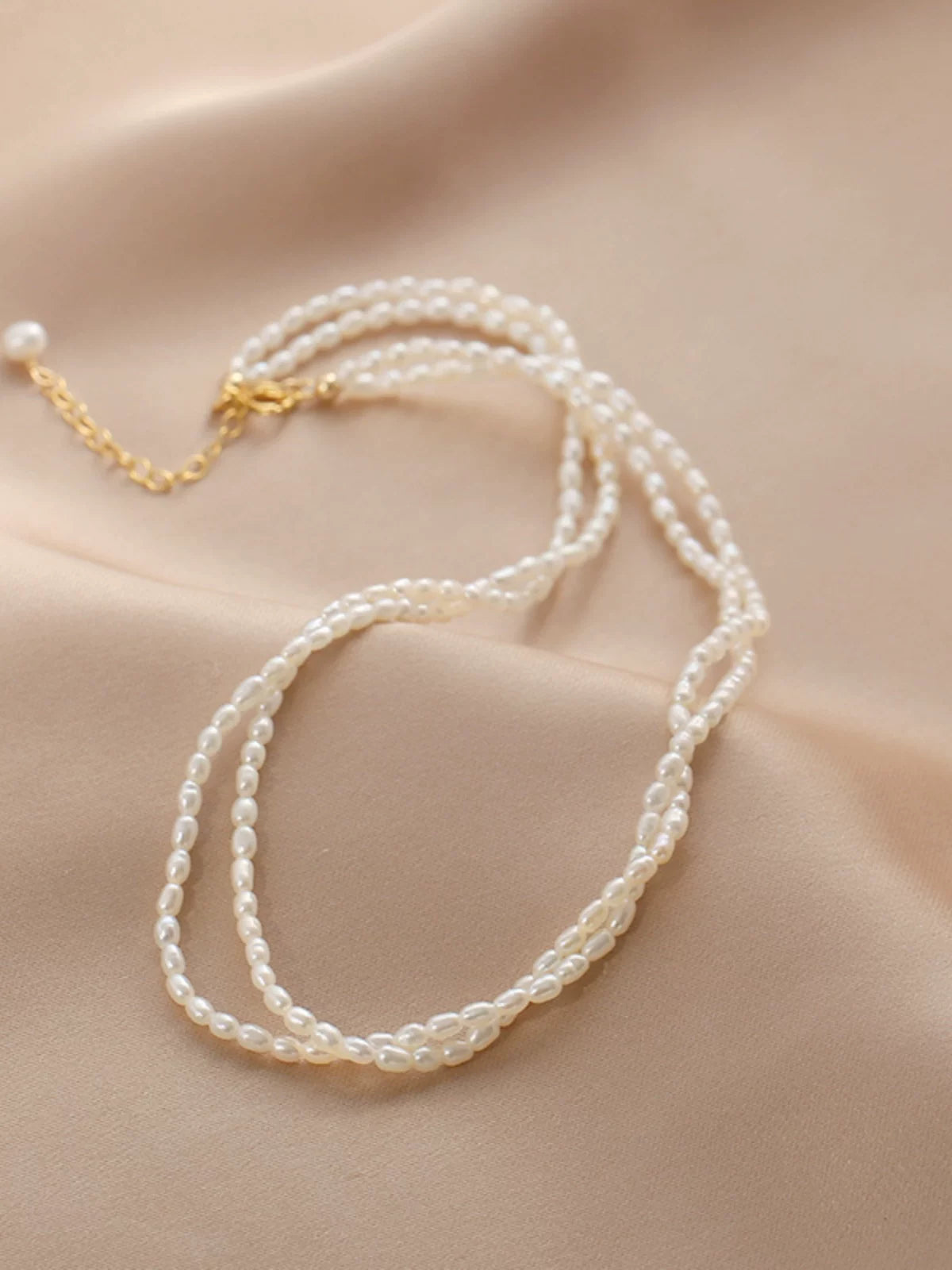 Freshwater Pearl Multi-Layer Tassel Clavicle Necklace for Women – Short Layered Pearl Necklace